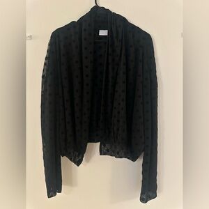 Anthropologie Woman’s Black Polka Dot Sheer Jacket Size L